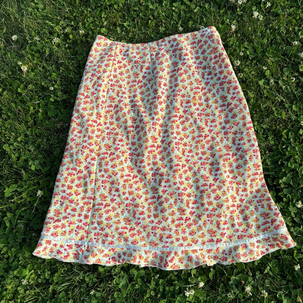 Vintage Velvet Ribbon Midi Skirt
